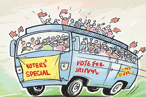 Bed, bread and bus: Parties offer poll sops to AP voters in TN