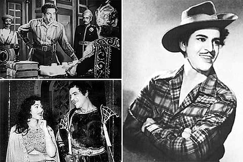 A scene from Ranjan?s film, the actor with his co-star Madhubala and a photo of his profile