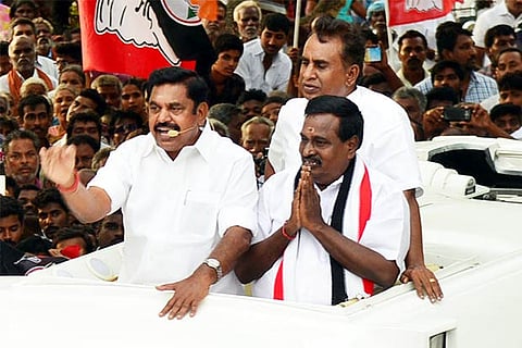 CM Edappadi K Palaniswami campaigns for Sulur AIADMK candidate P Kandasamy on Wednesday