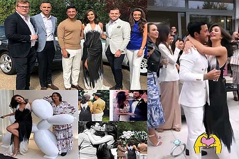 Amy Jackson and George Panayiotou celebrated their engagement party at their residence in London