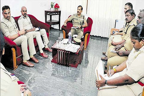 DGP (Railways) C Sylendra Babu chairs the meeting in Salem on Monday