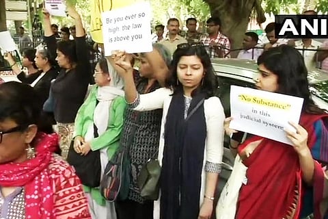 CJI sexual harassment case: Women among 55 protesters detained outside SC