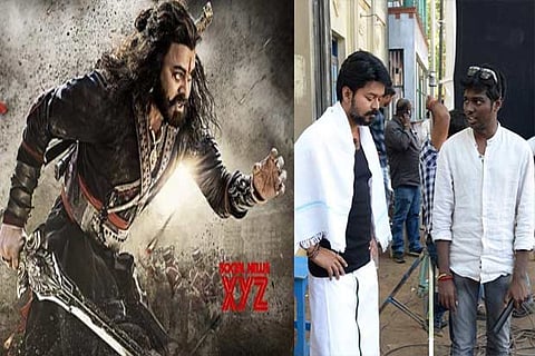 Vijay and Atlee on the sets  of Mersal