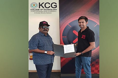 Anand Jacob Verghese, CEO and Director, KCG  College of Technology, and Aditya Patel from X1 Racing