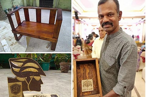 Wooden products created by Vinay Babu