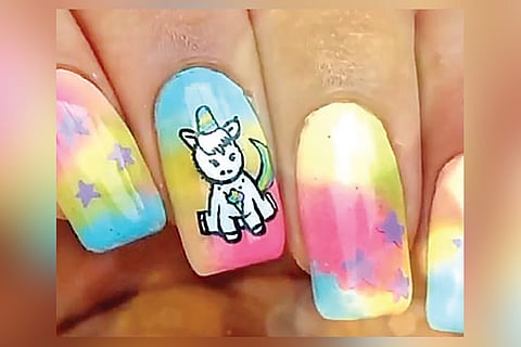A nail art featured in The Polished Girl's videos on YouTube
