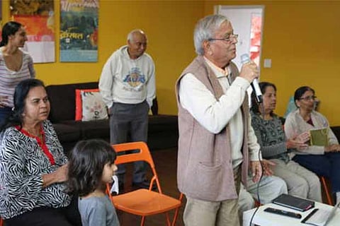 A karaoke session under way in the city