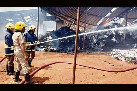Cotton godown in Peelamedu catches fire