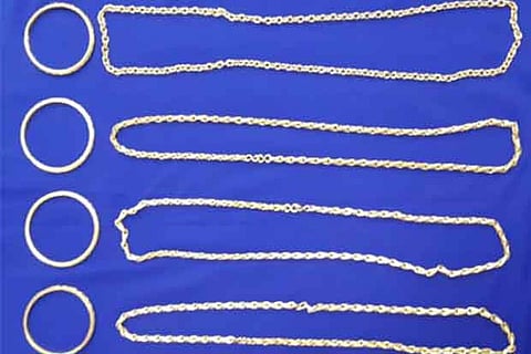 Gold hidden under aircraft seat seized