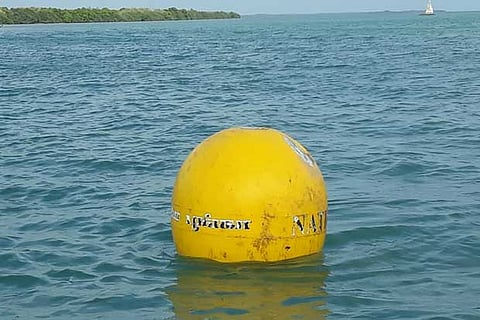 A buoy in the sea off Ramanathapuram