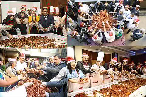 Chefs, socialites and foodies taking part in cake mixing ceremonies held across various city hotels