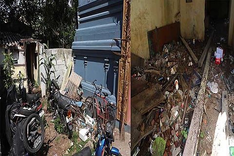 Garbage, including plastic and alcohol bottles, dumped outside Sri Virupaksheeswarar temple in Mylapore.