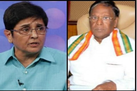 L-G Kiran Bedi, CM V Narayanasamy