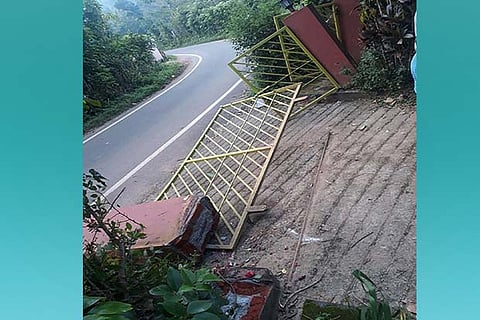 Doors of a house damaged by an elephant in Gudalur