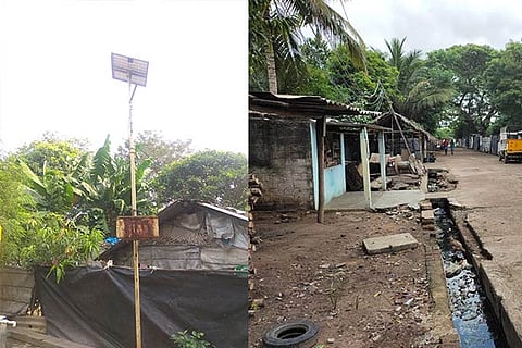 The camp in Gummidipoondi has well paved wide lanes, proper sewage lines and solar lights