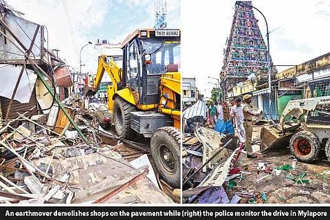 50 illegal shops near Mylapore temple demolished