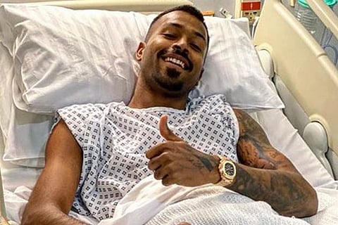 Hardik Pandya after surgery
