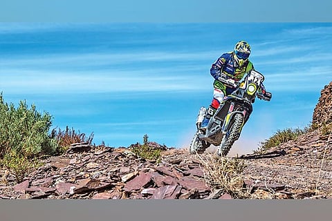 Lorenzo is currently the best among the TVS riders at the Rally of Morocco