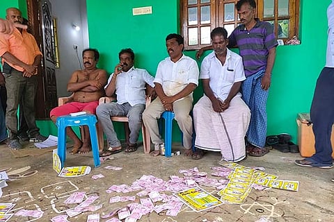 Cash kept in a house in Nanguneri for distributing to voters on Thursday