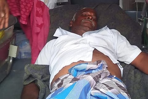 Devendran being given first aid in  Ariyalur on Tuesday