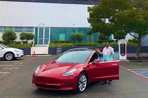Chief Minister Edappadi K Palaniswami at the Tesla plant