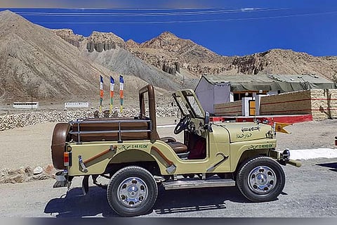 A Pakistani jeep captured by the 3 Grenadier Regiment in the 1971 war, in Leh