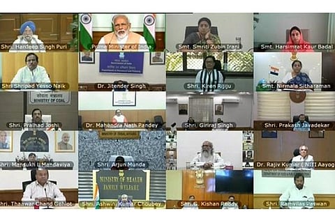 In a first, PM Modi chairs Cabinet meet via video link