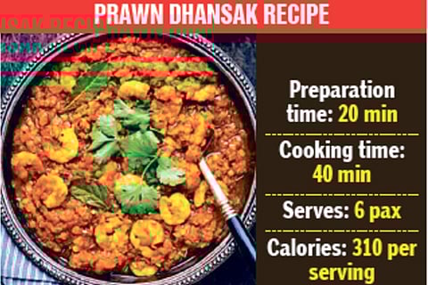 Prawn dhansak: A Parsi dish that’s prepared with chana and masoor dal