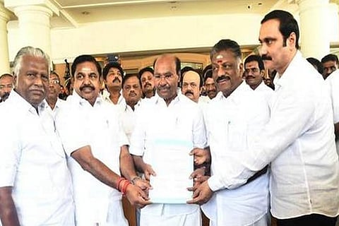 PMK founder Ramadoss with AIADMK leaders (file photo)