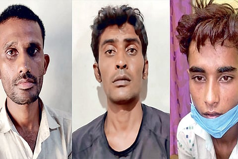 The trio arrested during a vehicle check on Friday