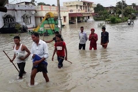 Bihar flood victims left stranded on railway platforms