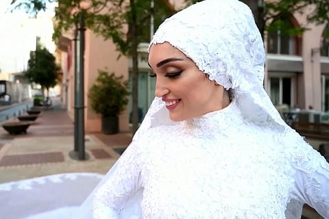 Lebanese bride happy to be alive after blast cuts short wedding video