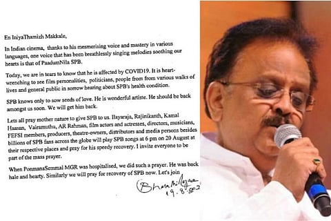 Film fraternities to join hands for a mass prayer meet for SPB's wellness