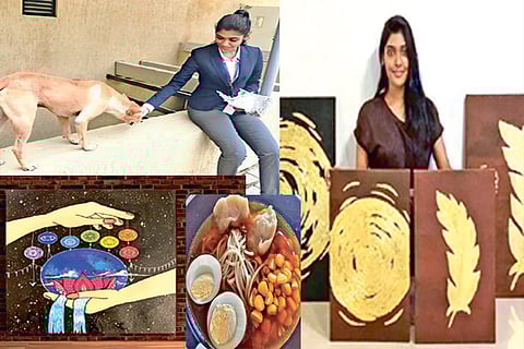 Gayathri misses petting her stray friends; she kept herself busy with her artwork this lockdown