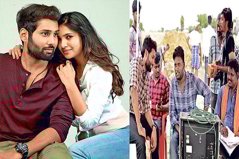 Aadhav Kannadasan and Vani Bhojan; On location of thaazh thiravu