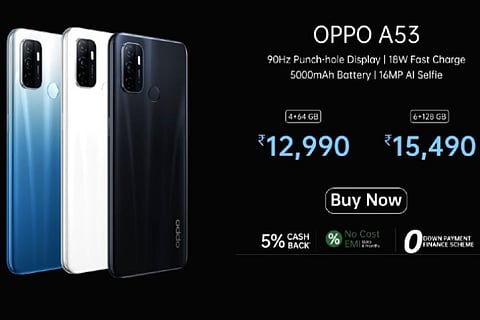 OPPO A53 smartphone with 3-camera system now in India