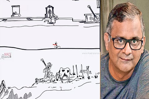 Still from the animation video; Mahesh Venkateswaran, founder of MadRasana