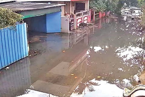 Rainwater mixed with sewage at Kolathur