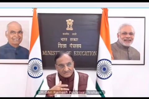 A screengrab from the webinar. Image Courtesy: Twitter -  @@DrRPNishank