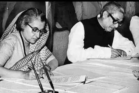 Indira Gandhi and Mujibur Rahman