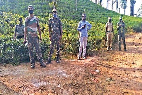 Foresters using drones to track the movement of the elephant in The Nilgiris on Tuesday