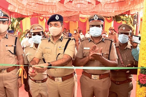 City police Commissioner Mahesh Kumar Aggarwal inaugurating S-16 Perumbakkam police station.