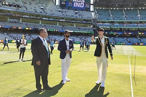 Ajinkya Rahane and Tim Paine during toss (Photo: Twitter/@BCCI)