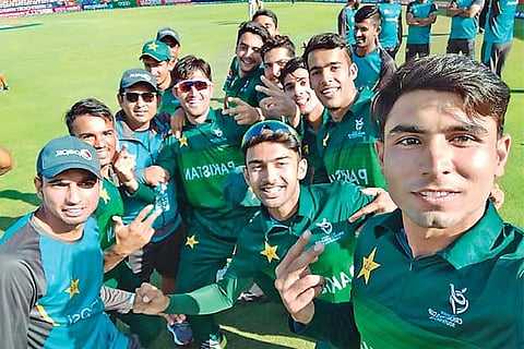 Pakistan U-19 players are jubilant after their win
