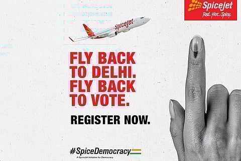SpiceJet offers 'free tickets' to flyers travelling to Delhi for voting