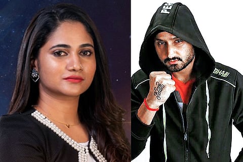 Losliya and Harbhajan Singh