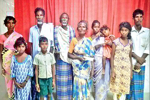 The three families rescued from Acharapakkam