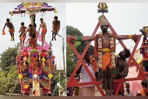 Thai Poosam festivities at Mariamman temple in Madurai on Saturday (Photo: Imthiyas Ali)