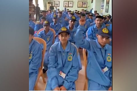 Students from two schools of Jammu and Kashmir interacting with country. Lt Governor Kiran Bedi at Raj Nivas