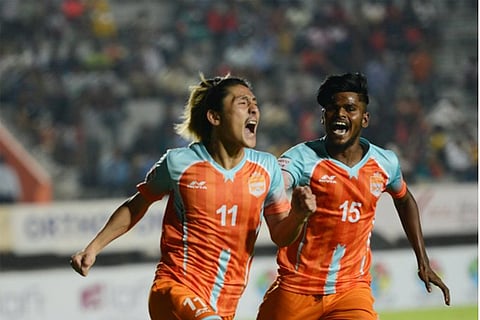 Chennai City FC?s Katsumi Yusa (left) is in a rich vein of form
